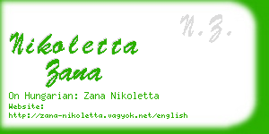 nikoletta zana business card